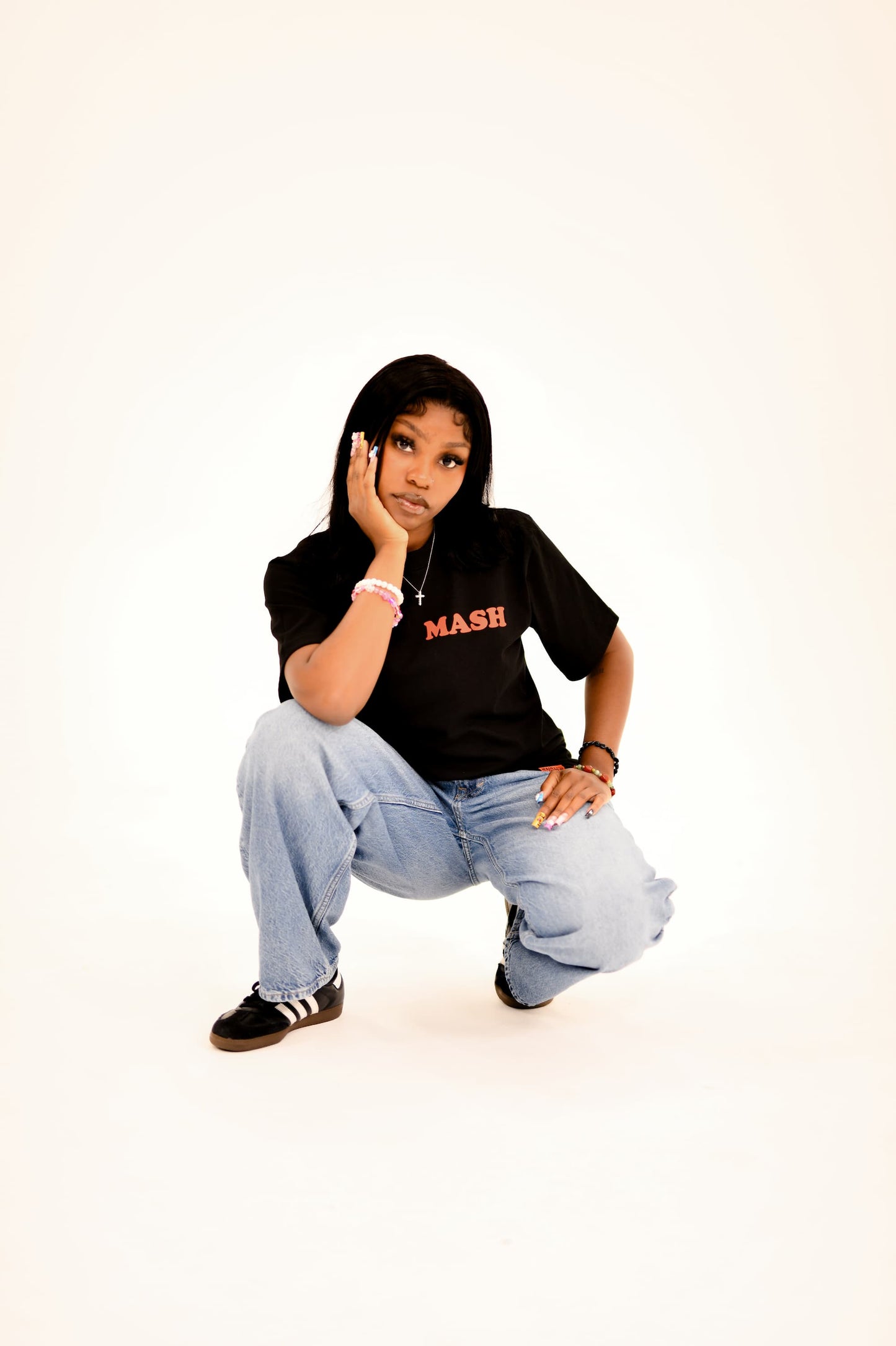 "’MASH’ MONEY SIGN" TEE (BLACK/RED)