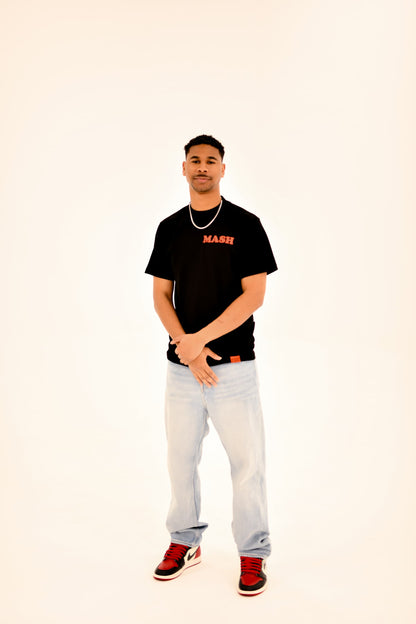 "’MASH’ MONEY SIGN" TEE (BLACK/RED)