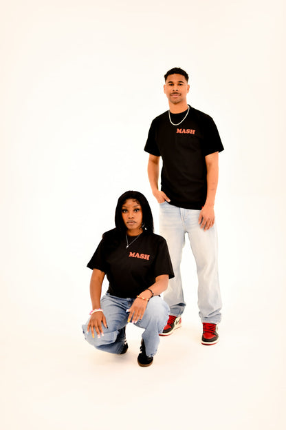 "’MASH’ MONEY SIGN" TEE (BLACK/RED)