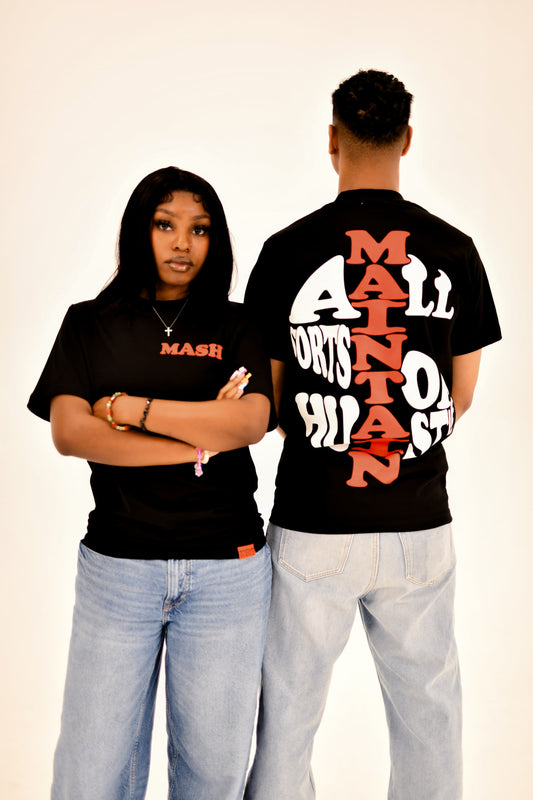 "’MASH’ MONEY SIGN" TEE (BLACK/RED)