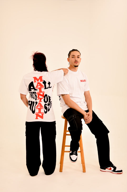 "’MASH’ MONEY SIGN" TEE (WHITE/RED)